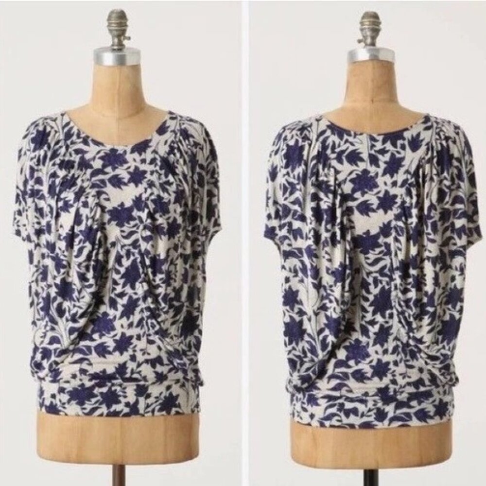 Anthropologie | Two Rivers Tee Draped Floral Top S